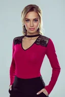 Bluzki damskie - Eldar Laura Bluzka Damska Bordowa 2Xl - miniaturka - grafika 1