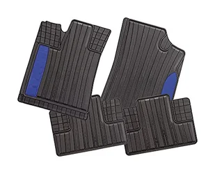 CarFashion SilverStone 264962 mata na każdą pogodę AB1, zestaw 4 sztuk, gumowa mata TPE, czarna, kolorowa wkładka w kolorze niebieskim Aruba | zestaw dywaników samochodowych bez uchwytu na matę - Dywaniki samochodowe - miniaturka - grafika 1