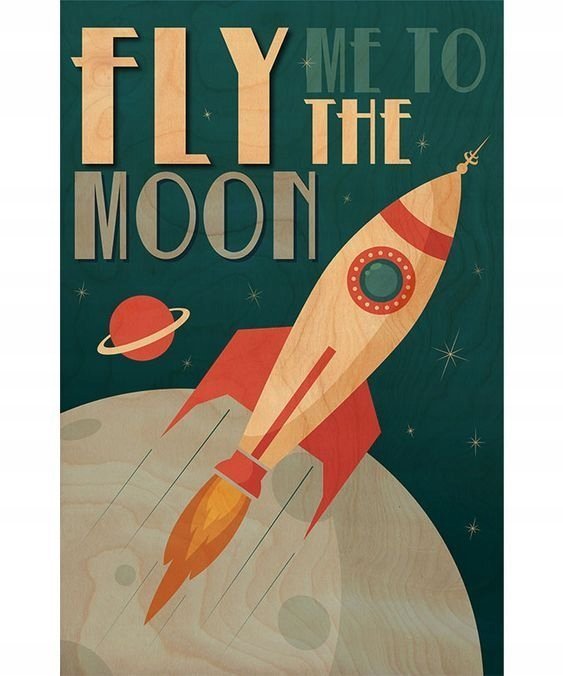PODKŁADKA POD MYSZ Z Nadrukiem 22x18 cm Fly me to the moon Tekst Prezent
