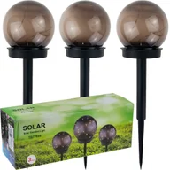 Lampy ogrodowe - LAMPY LED SOLAR 3SZT. WBIJANE KULE SŁUPEK ZESTAW LAMP SOLARNYCH CZUJNIK - miniaturka - grafika 1