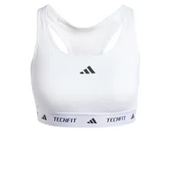 Biustonosze - adidas Damski biustonosz Powerreact Training Medum Support Techfit, XXS D, biały - miniaturka - grafika 1