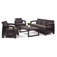 Meble ogrodowe - Keter zestaw Corfu 3-Set LYON : Kolor - brąz/taupe BK-004721 - miniaturka - grafika 1