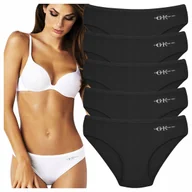 Majtki damskie - 5x Majtki Damskie Bawełniane CZARNE FIGI Koronkowe Seksowne Kobiece - miniaturka - grafika 1