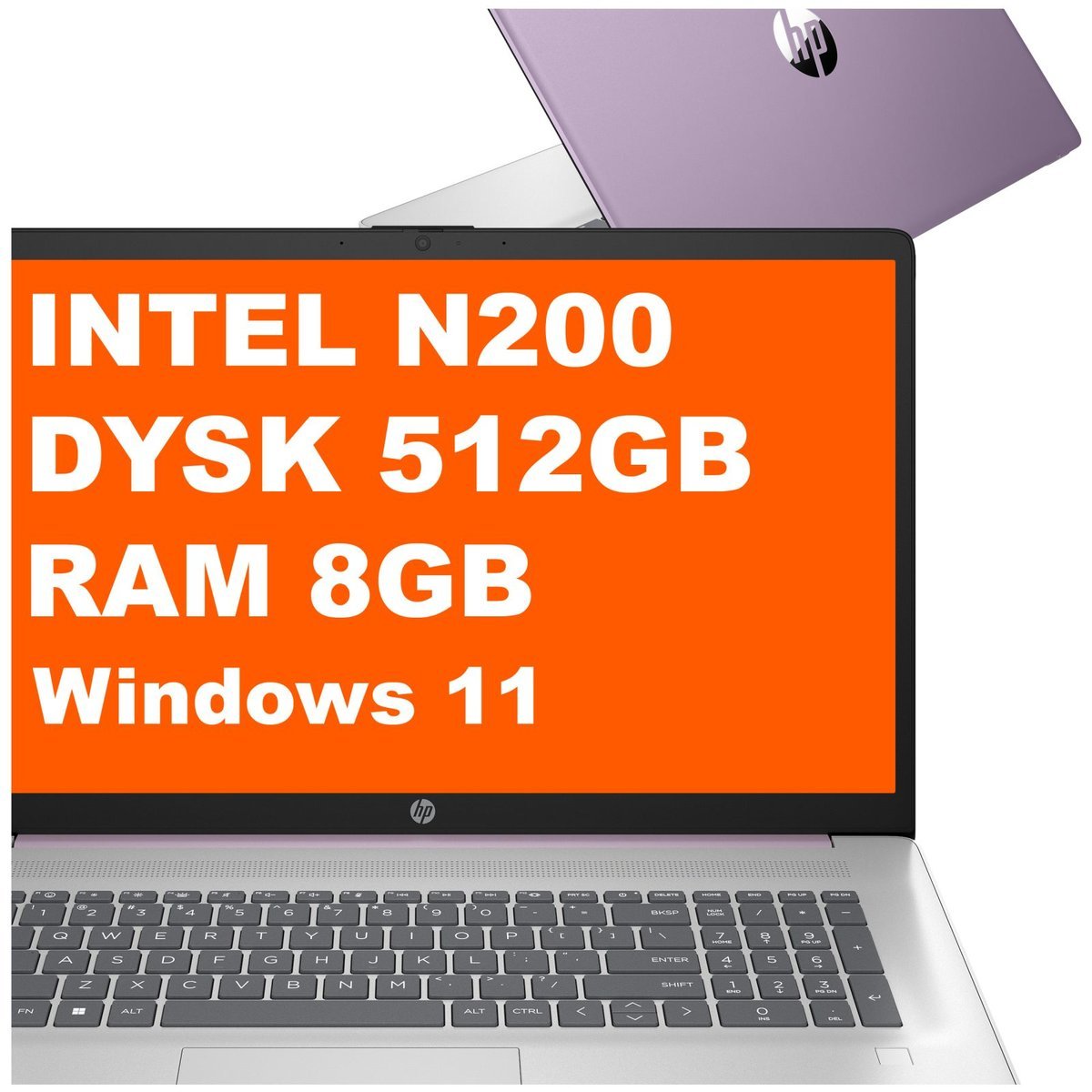 HP 17-cn3203ds / BK1G9UA / Intel N200 / 8GB / 512GB / Intel UHD / HD+ / Dotyk / Win 11 / FioletowyBK1G9UA