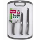 Noże - Lamart LAMART PEEL ZESTAW NOŻY Z DESKĄ ORAZ OBIERAKIEM LT2097 42003754 - miniaturka - grafika 1
