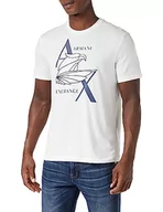 Koszulki męskie - Armani Exchange Męski T-Shirt Regular Fit Ax Eagle Tee, biały, XL - miniaturka - grafika 1