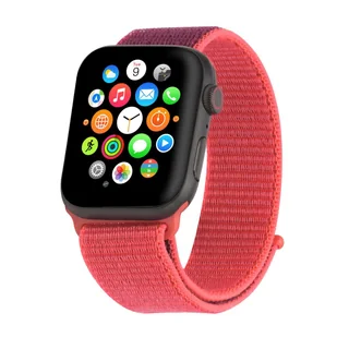 Nylonowy pasek do Apple Watch Series 2 38 mm w kolorze czerwonym, regulowany, elastyczny pasek sportowy z tkaniny, odpowiedni do zegarka iWatch - Akcesoria do smartwatchy - miniaturka - grafika 1