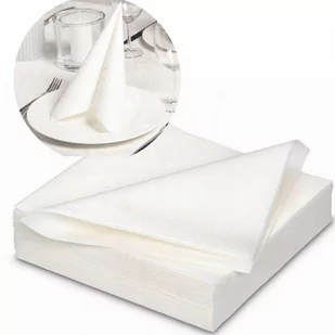 Serwetki flizelinowe Premium białe 40 x 40cm 50sztuk - Naczynia i sztućce jednorazowe - miniaturka - grafika 1