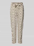 Spodnie damskie - Spodnie typu paperbag o kroju slim fit z czystej wiskozy - miniaturka - grafika 1