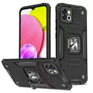 Etui i futerały do telefonów - Wozinsky Ring Armor etui Samsung Galaxy A03 pancerny pokrowiec uchwyt magnetyczny ring czarne - miniaturka - grafika 1