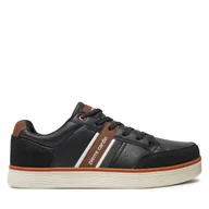 Sneakersy męskie - Sneakersy Pierre Cardin 4124 Czarny - miniaturka - grafika 1