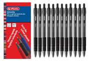 Długopisy - Herlitz Herlitz Długopis żelowy Smoothy wkład czarny 0,7mm 12szt HERL3882 - miniaturka - grafika 1