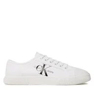 Trampki męskie - Tenisówki Calvin Klein Jeans Essential Vulcanized 1 YM0YM00306 Biały - miniaturka - grafika 1