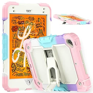 Etui na iPad Mini 5 2019 / iPad Mini 4 2021, etui ochronne 360°, antypoślizgowy i odporny na uderzenia silikonowy tył, twarde etui z uchwytem na długopis, zintegrowany stojak z paskiem na ramię, kolor - Etui do tabletów - miniaturka - grafika 1