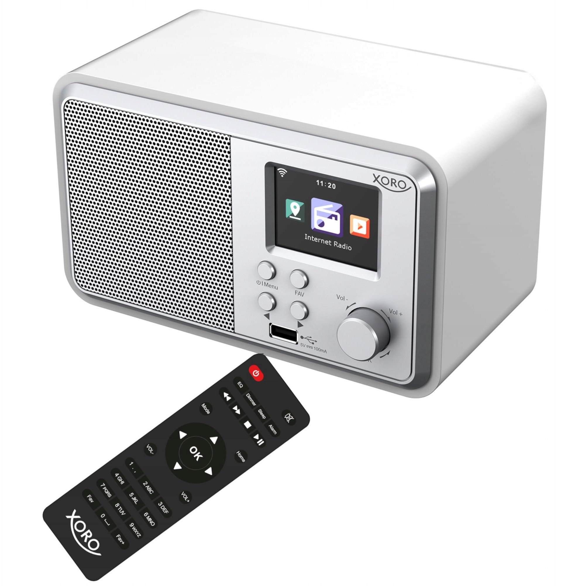 Xoro DAB 300 IR, Internet Radio, DAB+,BT,USB,UPnP Biały