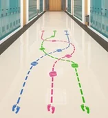 Pomoce naukowe - Potrójny Tor- zestaw naklejek na podłogę - miniaturka - grafika 1