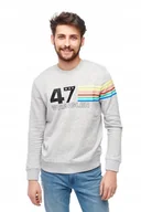 Bluzy męskie - WRANGLER LOGO SWEAT LIGHT GREY W6A5HAX03 S - miniaturka - grafika 1