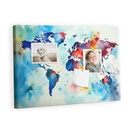 Tablice i flipcharty - Kolorowy Organizer - Tablica Korkowa z Pinezkami - Malowana mapa 60x40 cm - miniaturka - grafika 1