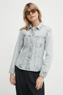 Kurtki damskie - Tommy Hilfiger kurtka jeansowa damska kolor niebieski przejściowa WW0WW41337 - miniaturka - grafika 1