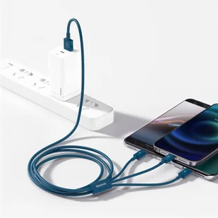 Baseus Superior 3w1 kabel USB - Lightning / USB Typ C / micro USB 3,5 A 1,5 m niebieski (CAMLTYS-03) - Kable USB - miniaturka - grafika 8