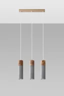 Lampy sufitowe - Sollux Lighting Lampa wisząca ZANE 3 szara - miniaturka - grafika 1