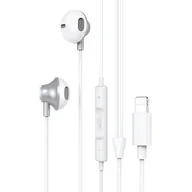 Słuchawki - XO słuchawki przewodowe EP71 Lightning douszne białe - miniaturka - grafika 1