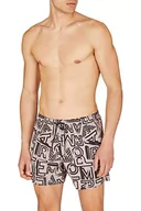 Kąpielówki męskie - Emporio Armani Swimwear Męskie bokserki kąpielowe Emporio Armani Graphic Patterns, kolor piaskowy/czarny, 46, piaskowy/czarny. - miniaturka - grafika 1