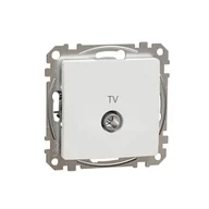 Gniazdka elektryczne - Schneider Gniazdo antenowe TV przelotowe (10dB) SEDNA Design & Elements biały - miniaturka - grafika 1