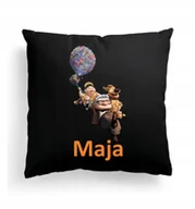 Poduszki dekoracyjne - Foto Poduszka Czarna Odlot Bajka + IMIĘ - miniaturka - grafika 1