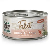 Mokra karma dla kotów - Wildes Land Cat Huhn Lachs Filet - filety z kurczaka i łososia 80 g - karma dla zwierząt - miniaturka - grafika 1