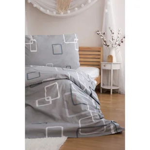 Jerry Fabrics Pościel bawełniana Kostki szary, 140 x 200 cm, 70 x 90 cm - Pościel - miniaturka - grafika 1