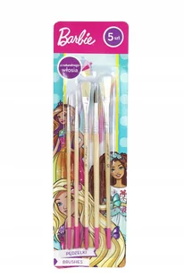 Pędzelki Szkolne 5 Szt Barbie Majewski - Pędzle - miniaturka - grafika 1