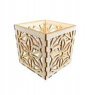 Świeczniki - Lampion drewniany latarenka ze sklejki decoupage ozdoba świecznik 11cm - miniaturka - grafika 1