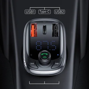 Baseus Transmiter FM Bluetooth 5.0 ładowarka samochodowa PPS Quick Charge QC4.0 Power Delivery USB Typ C / micro SD 5A 36W czarny (CCTM-B01) - Transmitery FM - miniaturka - grafika 10