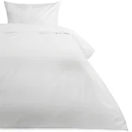 Pościel - Poszwa hotelowa 140x200 biała adamaszkowa na zakładkę paski 4 mm - miniaturka - grafika 1