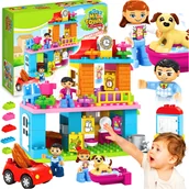 Klocki - KLOCKI KONSTRUKCYJNE ZESTAW PRZYTULNA RODZINA 96 ELEMENTÓW DUŻY DLA DZIECI - miniaturka - grafika 1