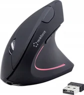 Myszki - Renkforce RF-WM-322, Right-hand, Vertical design, Optical, RF Wireless, 1600 DPI, Black - miniaturka - grafika 1