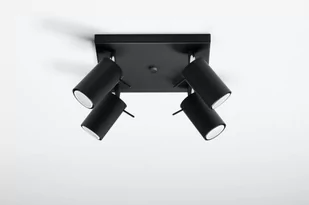 Sollux Lighting Plafon RING 4 czarny - Lampy sufitowe - miniaturka - grafika 1