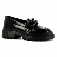 Mokasyny damskie - Czarne mokasyny damskie CARINII - Carinii - miniaturka - grafika 1