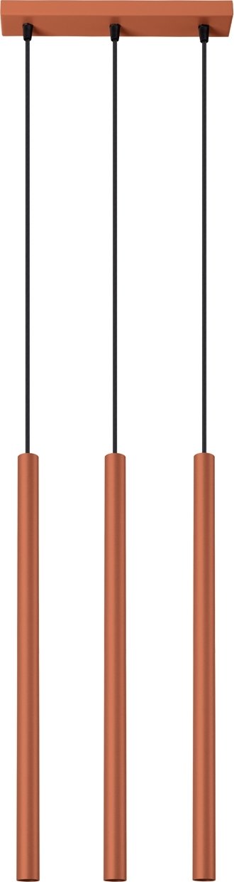 Lampa wisząca PASTELO 3 ochra czerwona 3xG9 8W stal 94x5x30cm Sollux Lighting