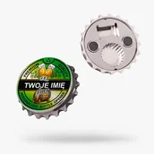 Korkociągi i otwieracze - Otwieracz Kapsel Chrom Imienny Srebrny Piwo Zielone - miniaturka - grafika 1