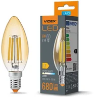 Żarówki LED - Żarówka filament E14 LED cienki gwint 6W 2200K Amber 680lm Videx - miniaturka - grafika 1