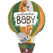 Baby shower i roczek - Balon Foliowy - Welcome Baby dżungla 76cm - miniaturka - grafika 1