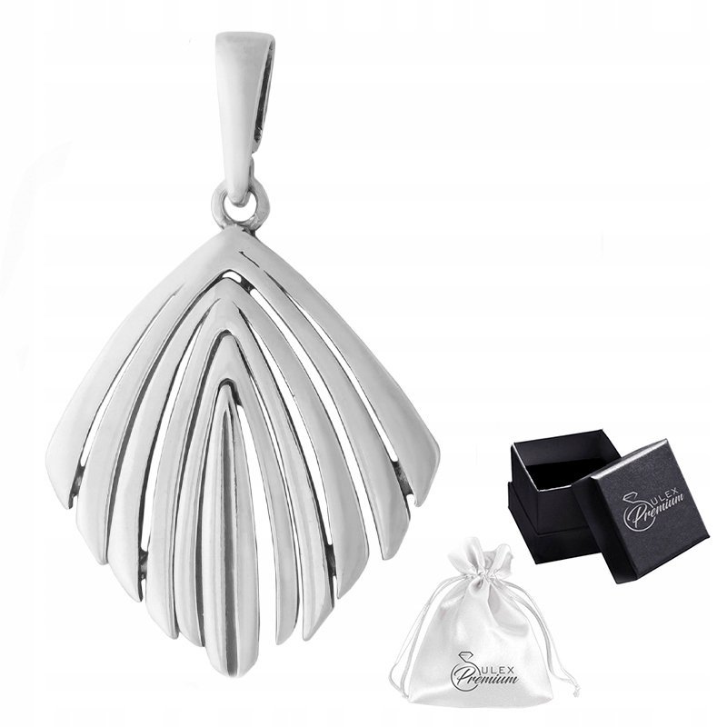 Zawieszka srebro pr. 925 Elegancki Polerowany Wisiorek Liść Srebrny Prezent