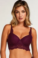 Biustonosze - Hunkemöller Uformowany biustonosz z przedłużonym stanem i fiszbinami Tracey Fioletowy - miniaturka - grafika 1