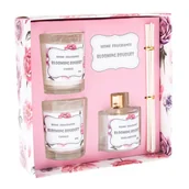 Odświeżacze powietrza - Zestaw dyfuzora zapachowego i 2 świeczek Rozkwitnięty bukiet, 21,5 x 21,5 x 6,8 cm - miniaturka - grafika 1