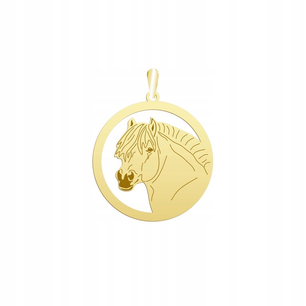 Zawieszka Złota z Koń Fiordzki 925 Prezent Kobieta Biżuteria GRAWER GRATIS