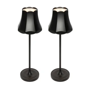 QAZQA Zestaw 2 lamp stołowych retro czarnych do ładowania IP44 - Granny - Lampy stojące - miniaturka - grafika 1