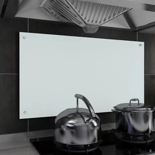 vidaXL Panel ochronny do kuchni, biały, 90x50 cm, szkło hartowane - Akcesoria i części AGD - miniaturka - grafika 1