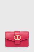Portfele - Twinset portfel skórzany damski kolor różowy - miniaturka - grafika 1